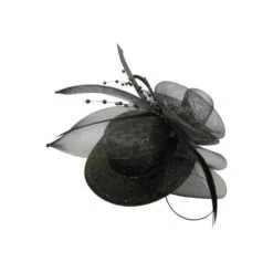 Mini-Hut - Mit Pailetten, Tüll Und Federn - Schwarz