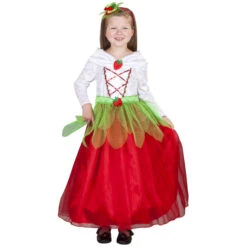 Kostüm - Erdbeerfee - Für Kinder - 2-teilig - Größe 110/116