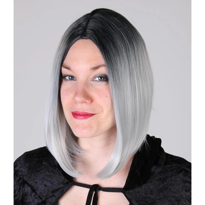 Perücke Für Erwachsene - Grauer Longbob – Bild 2