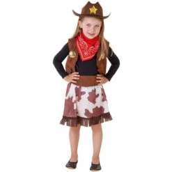 Kostüm - Kleines Cowgirl - Für Kinder - 4-teilig - Verschiedene Größen