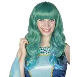 Langhaarperücke Für Erwachsene - Grün/blau