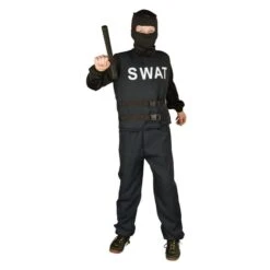 Kostüm - SWAT-Polizist - Für Kinder - 3-teilig - Größe 146/152