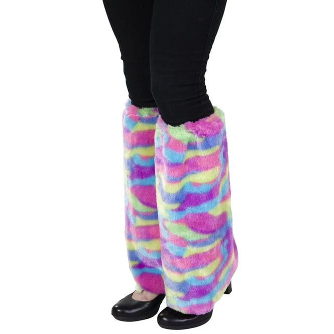 Stulpen - Regenbogen-Plüsch - Für Erwachsene