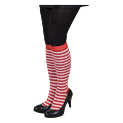 Kniestrümpfe - Streifen - Für Erwachsene - Rot/weiß