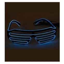 Faschingsbrille - Mit LED - Blau