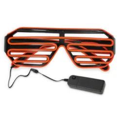 Faschingsbrille - Mit LED - Orange