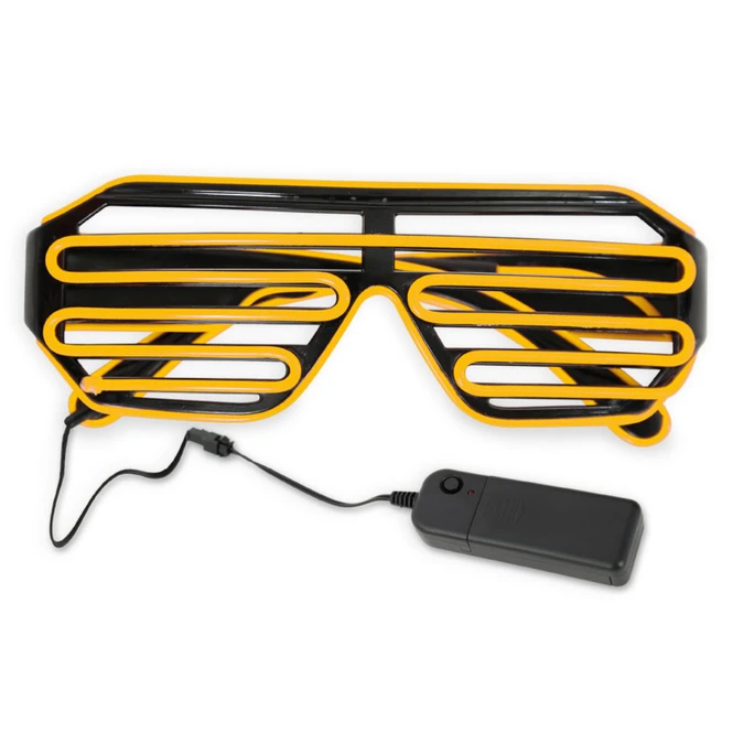 Faschingsbrille - Mit LED - Gelb
