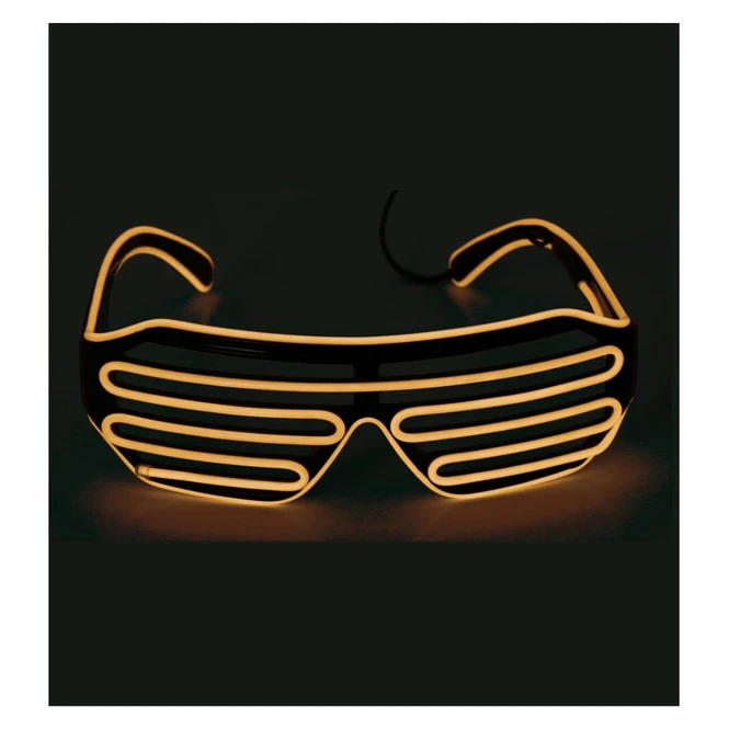 Faschingsbrille - Mit LED - Gelb – Bild 2