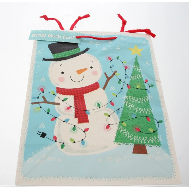 Geschenktasche Schneemann - Ca. 26 X 32 X 12,5 Cm