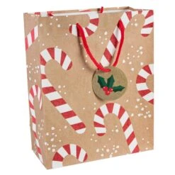 Geschenktasche - Zuckerstangen - Aus Papier - Ca. 26 X 32 X 12,5 Cm