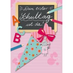 Schulanfangskarte - Anhänger - Mädchen