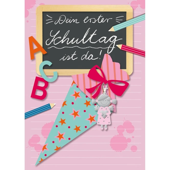 Schulanfangskarte - Anhänger - Mädchen