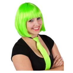 Perücke Für Erwachsene - Neongrüner Bob