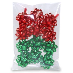 Geschenkschleifen - Ø = Ca. 3,5 Cm - 12 Stück - Rot/grün