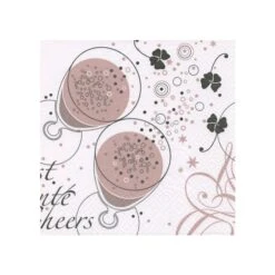 Servietten - Rosa - Sektgläser - Ca. 33 X 33 Cm - 20 Stück