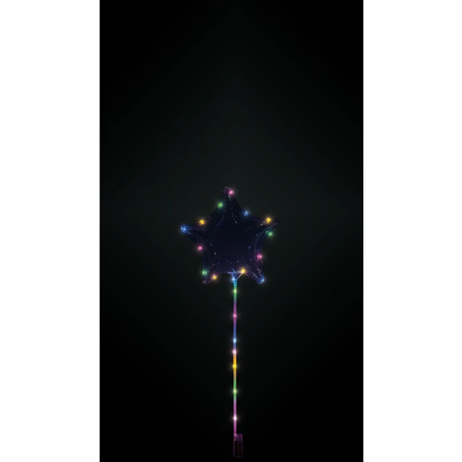 LED-Ballon Mit Lichterkette Und Halterung - Stern - 1 Stück