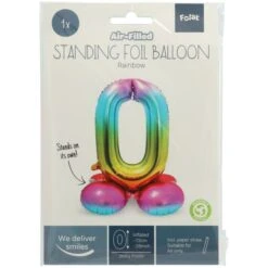 Folienballon - Zahl 0 - Rainbow