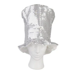 Faschingshut Mit Silbernen Pailletten - Für Erwachsene