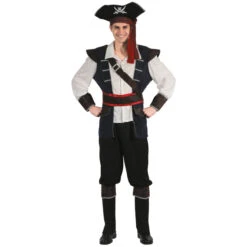 Kostüm - Piratenkapitän - Für Erwachsene - 3-teilig - Verschiedene Größen