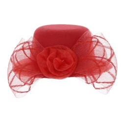 Mini-Hut - Mit Clip - Aus Polyester - Rot