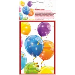 Procos 6 Einladungskarten - Luftballons - Ca. 10 X 15 Cm