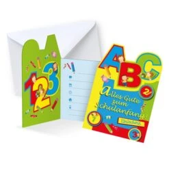 6 Einladungskarten - Schulanfang