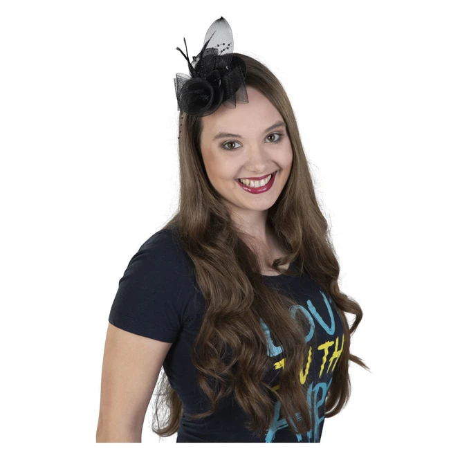 Mini-Hut - Mit Pailetten, Tüll Und Federn - Schwarz – Bild 2