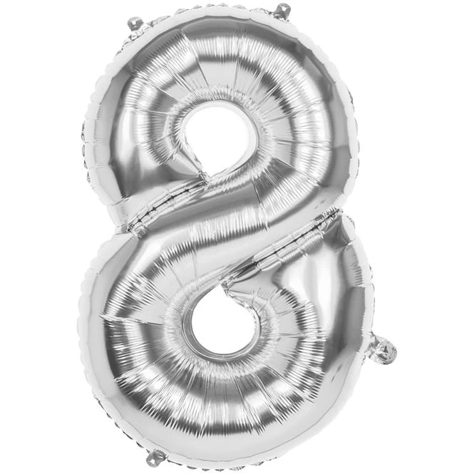 Boland Folienballon - Silberne Zahl - 0 Bis 9 – Bild 3