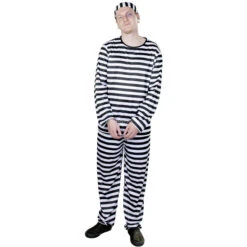 Sträflingskostüm - Für Erwachsene - 3-teilig