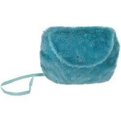 Umhängetasche - Aus Plüsch - Türkis