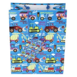 Geschenktasche - Baufahrzeuge - 26 X 12,5 X 32,5 Cm
