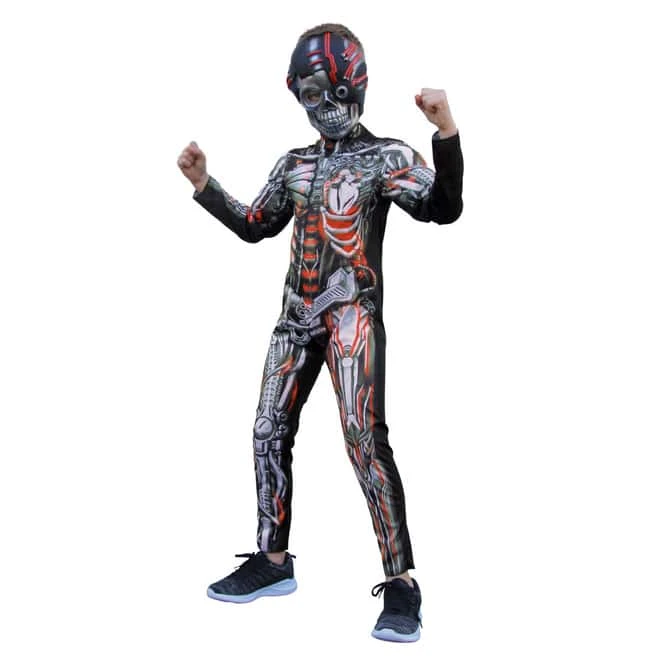 Kostüm - Skelett-Cyborg - Für Kinder - 2-teilig - Verschiedene Größen – Bild 2